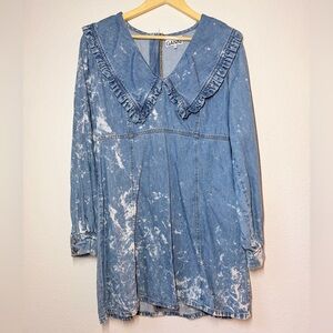 GANNI Blue Acid Wash Denim Mini Dress size M (FR40)